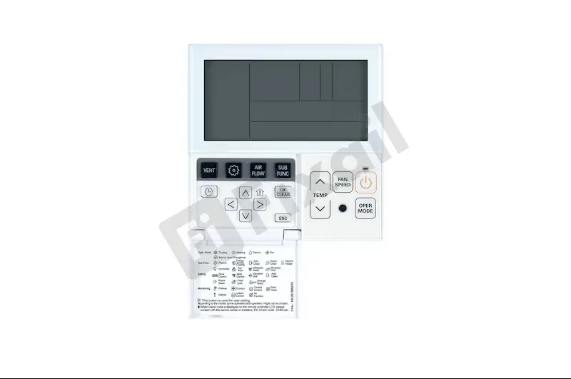 LG Air Conditioner Cassette Air Conditioner Remote Controller